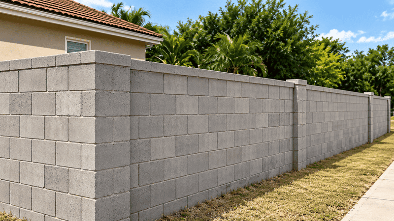 muro de bloco de concreto